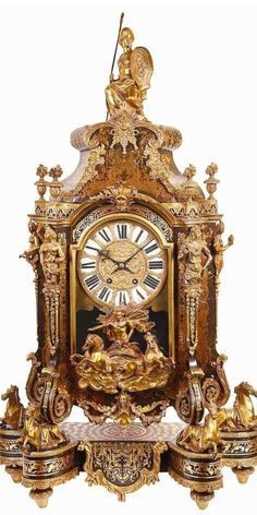 Rococo Clock, Victorian Clock, French Antique Clocks, Victorian Clocks, Clock Ideas, Cute Clock, Carriage Clocks, Table Clocks, Retro Clock