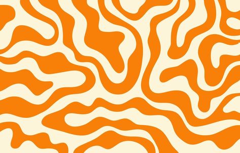 Abstract horizontal background with colorful waves. Trendy illustration in style retro 60s, 70s. Orange and beige colors Horizontal Background, Trendy Illustration, Colorful Waves, 70s Orange, Slide Background, Background Designs, Orange Line, Retro Background, Abstract Art Wallpaper