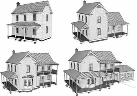 Old Farmhouse Remodel Exterior, Colonial Farmhouse Plans, Old Farmhouse Floor Plans, Small Colonial House, Old Farmhouse Plans, Virginia Forest, Old Farmhouse Remodel, Farmhouse Blueprints, Farmhouse House Plans