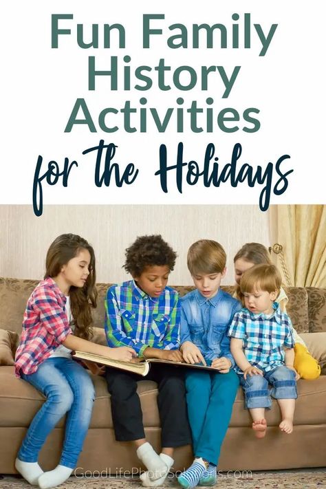 Fun Family History Activities for the Holidays - Good Life Photo Solutions Family History Questions, Family History Activities, Photo Organizing, History Questions, Blog Organization, First Boyfriend, Family Get Together, History Activities, Family Genealogy