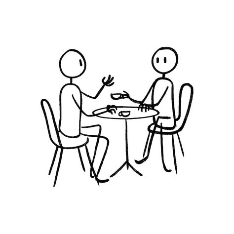 People sit and chat human stick figure m... | Premium Vector #Freepik #vector #cafe-illustration #restaurant-illustration #human-outline #cafe-shop Human Outline, Sitting Drawing, Restaurant Illustration, Cafe Illustration, Doodle Human, Doodle People, Illustration Human, Human Figure Sketches, Stick Figure Drawing