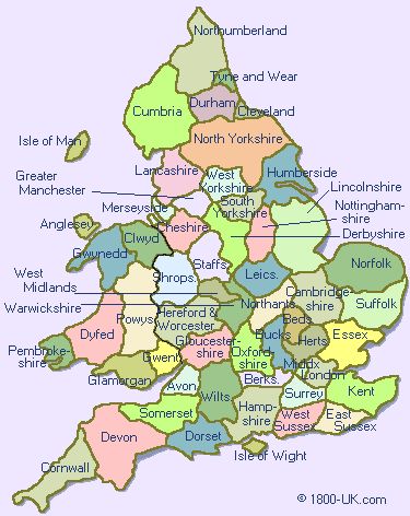 England--So many favorites!  Love Portabello Road, royalty, tea and futbol! Map Of England, Genealogy Map, Counties Of England, England Map, Free Maps, English History, Voyage Europe, England And Scotland, British History