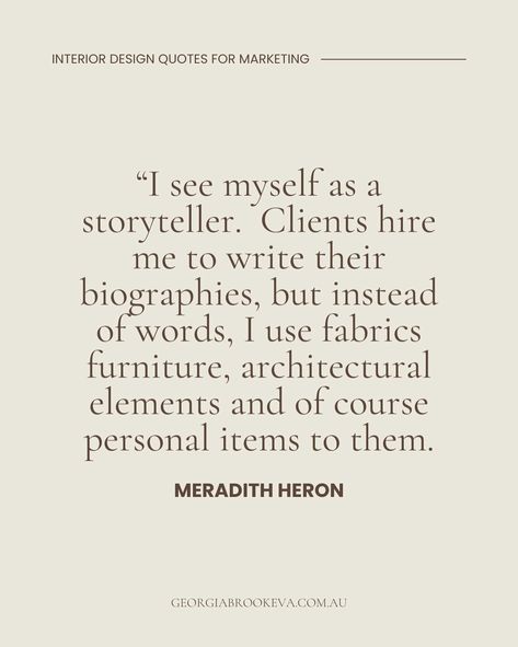 Save this post for later!! 🔖 Do you feel this way sometimes? 🤎 You just want to post something light hearted and easy. 🤎 You know you need to stick to your niche but you’re out of content ideas. 🤎 You want to inspire your audience without reinventing the wheel A strategically placed quote from reputable interior designers may be just what you need! Save this post, refer back to it and recreate these quotes in your brand visuals to boost your instagram marketing, even on the days you’re fee... Interior Decorating Quotes, Interior Design Quotes Inspiration, Interior Quotes, Romantic Interior Design, Of Content Ideas, Details Quotes, Interior Design Quotes, Furniture Quotes, Interior Design Instagram