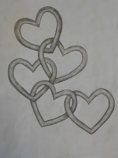 Easy Heart Drawings, Heart Drawings, Interlocking Hearts, Easy Doodles, Easy Doodles Drawings, Doodles Drawings, Easy Drawings Sketches, Doodle Art Designs, Sketch Ideas