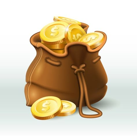 Bag Of Gold, Saving Coins, Golden Coins, Treasure Bag, Money Case, Coin Games, Coin Icon, Money Icons, Golden Coin