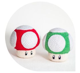 Musings of an Average Mom: Free Mario Crochet patterns Mario And Luigi Hats, 1up Mushroom, Mario Crochet, Mario Crafts, Pokemon Crochet Pattern, Yarn Organization, Crochet Disney, Crochet Mushroom, Crochet Bunny Pattern