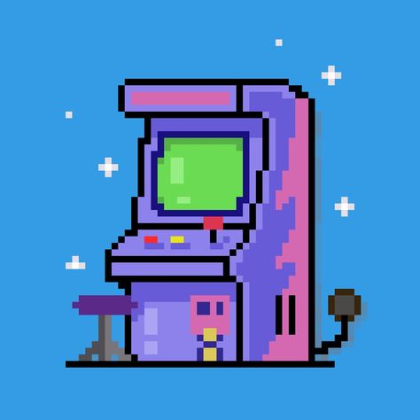 Game Loading Screen, Game Loading, Loading Screen, Arcade Video Games, Pixel Art Grid, Game Machine, Game Illustration, Arcade Machine, Game System