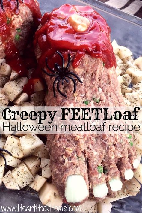 Meatloaf? How about creepy FEETloaf?! Perfect for Halloween and anytime really, we have altered Paul's famous meatloaf recipe for a special Halloween treat. Halloween Party Food Adults, Party Food Adults, Halloween Meatloaf, Adult Halloween Party Food, Halloween Meal, Tartiflette Recipe, Party Food For Adults, Halloween Potluck, Best Halloween Party