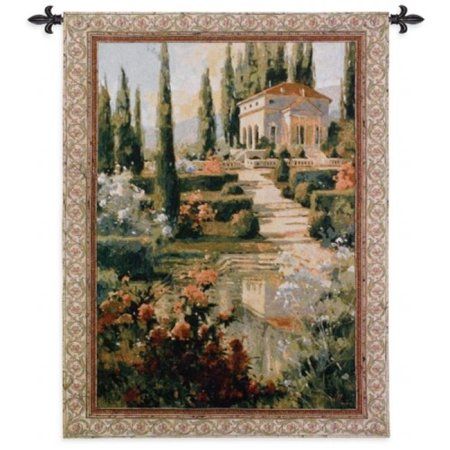 FineArtTapestries 2113-WH Tuscany Estate Wall Tapestry, Beige Terra Cotta Floors, Terra Cotta Planters, Vineyard Landscape, Tuscan Home Decor, European Countryside, Patio Courtyard, Tuscan Home, Tuscan Design, Room Tapestry