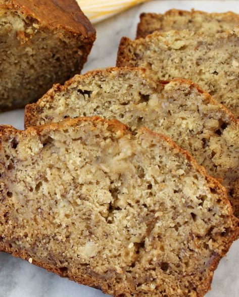 Maple Banana Bread - PB + P Design Triple Chocolate Banana Bread, Perfect Banana Bread Recipe, Bread Desserts, Mulligatawny Soup, Perfect Banana Bread, Hazelnut Recipes, Pumpkin Banana Bread, Banana Bread Recipe Moist, Moist Banana Bread