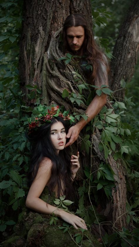 Adam & eve Woodland Photoshoot, Human Tree, Fae Aesthetic, Fairy Photoshoot, Nature Spirits, Fantasy Photography, Beltane, Adam And Eve, Shooting Photo