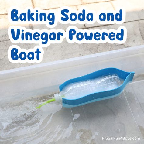 Baking Soda And Vinegar, Transportation Activities, Make A Boat, Baking Soda Vinegar, Kid Experiments, Fun Summer Activities, Cool Science Experiments, Stem Challenges, Preschool Science