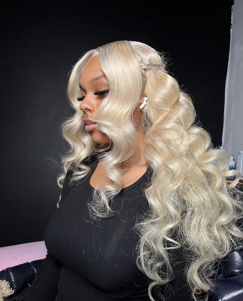 613 Frontal Wig, Frontal Wig Hairstyles, Birthday Hairstyles, Quick Weave Hairstyles, Human Wigs, Blonde Lace Front Wigs, Frontal Hairstyles, Wave Wig, Hair Laid