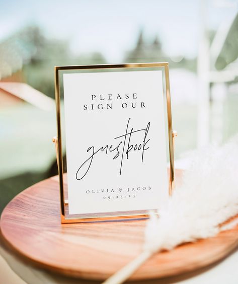 Wedding Signs Guest Book, Sign Our Guest Book Sign, Sign Guest Book Sign, Please Sign Our Guest Book, Wedding Hall Decorations, Wedding Guest Book Sign, Modern Minimalist Wedding, Bridal Shower Signs, Guest Book Sign