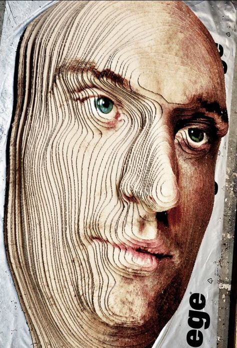 Self Portrait Sculpture, 3d Portrait, Cardboard Sculpture, Amazing Street Art, Art Folder, Artistic Style, Identity Art, Face To Face, Portrait Sculpture