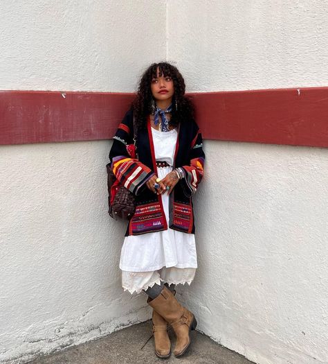 Afro Bohemian Style, Afro Bohemian, Winter Hippie, Rodeo Clown, Instagram Notes, Maximalist Style, Funky Outfits, In Another Life, Fashion 2024