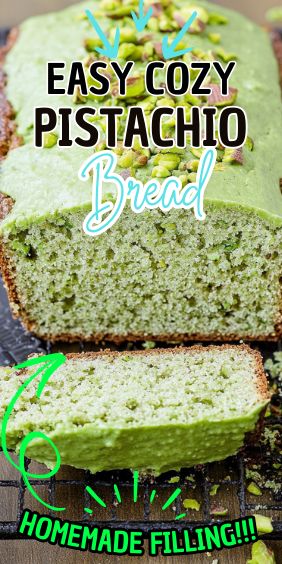 Cozy Pistachio Bread Pistachio Bread Recipe, Pistachio Loaf, Pistachio Bread, Mini Bread Loaves, Moist Bread, Bread From Scratch, Pistachio Recipes, Different Types Of Bread, Tasty Bread Recipe