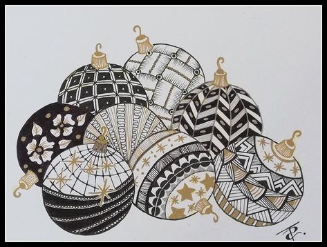 Christmas Zentangle Patterns, Christmas Tangles, Christmas Zentangle, Zentangle Christmas, Modele Zentangle, Zantangle Art, Zen Doodle Patterns, Zentangle Artwork, Pen Art Drawings