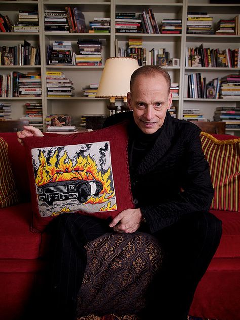 John Waters by tylerhubby, via Flickr Burning Cop Car, Retro Things, Werner Herzog, Red Scare, Car Pillow, John Waters, Cross Stitch Pillow, People Of Interest, Everything And Nothing