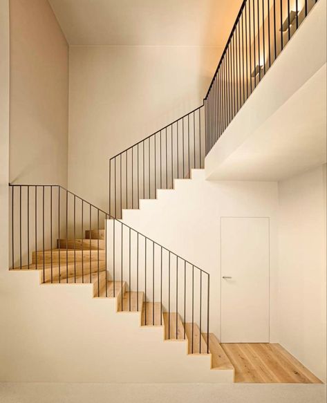 Small Staircase Design, Handrails For Stairs Indoor, Trap Balustrade, Staircase Windows, Loft Stairs Ideas, Winding Stairs, Winder Stairs, Balustrade Design, Metal Stair Railing