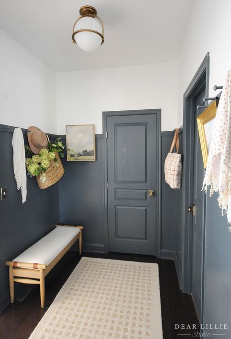 Mudroom Paint, Small Mudroom, Ohio House, Shaker Pegs, Dear Lillie, Laundry Mud Room, Laundry Room Makeover, Board And Batten, Laundry Rooms