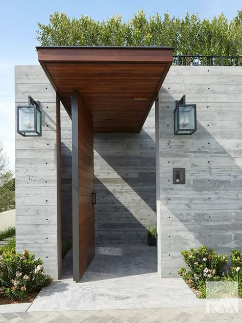 KAA Design Group » Balboa Avenue Tor Design, Concrete Homes, Wooden Front Doors, Concrete Home, Entrance Design, Design Exterior, Modern Houses, Architectural Inspiration, Gate Design