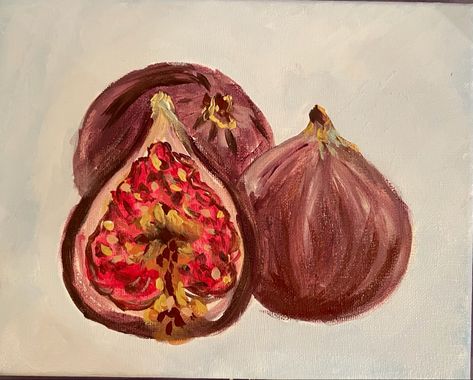 Hand painted acrylic on canvas figs Fig Drawing, Art Alevel, Tree Sketches, Fruit Painting, Sylvia Plath, Tree Drawing, Fig Tree, Tree Tattoo, Sketches Easy