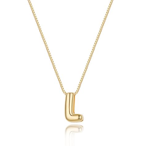 PRICES MAY VARY. 𝐒𝐈𝐙𝐄: Initial L necklace length:16.5"+2" , Bubble letter charm: about 0.31”*0.39”, With 1.0mm wide box chain, Simple and stylish！ 𝐎𝐂𝐂𝐀𝐒𝐈𝐎𝐍: Add this dainty initial necklace to your jewelry collection，It can be worn alone or layered with other necklaces for most everyday outfits. 𝐌𝐀𝐓𝐄𝐑𝐈𝐀: This dainty gold necklace is made of 14K gold plated to ensure a long without faded, that is nickel free, lead free, and hypoallergenic. 𝐀𝐒 𝐀 𝐆𝐈𝐅𝐓: Choose your own gold Small Charm Necklace, Basic Gold Jewelry, Coquette Stuff To Buy, L Necklace Initial, Initial Necklace Aesthetic, Christmas Wishlist Items, Cute Wishlist, Shein Necklace, Gifts For Teenager