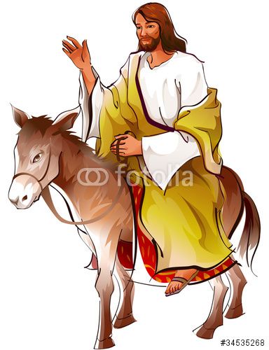 Side view of Jesus Christ sitting on donkey" Stock image and ... Jesus On Donkey, Jesus Fish Symbol, Donkey Clipart, Jesus Christ Drawing, Donkey Drawing, Ascension Of Jesus, Jesus Christ Statue, Jesus Background, Jesus Cartoon