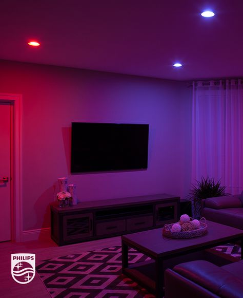 Finally found a way to give lil e a rainbow room! Color + app = happy girl. Can't wait to see it in action! Living Room Led Lighting, Tv Lighting, Hue Lights, Led Lighting Bedroom, Neon Room, Rainbow Room, Room Goals, Philips Hue, Room Color