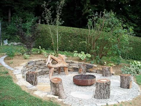 A very inexpensive fire pit setting design for a sloped backyard Pinterest Garden, Fire Pit Landscaping, Sloped Backyard, Fireplace Garden, Meadow Garden, Fire Pit Ideas, Fire Pit Area, Backyard Fire, Backyard Garden Design