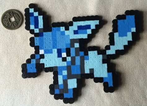 Glaceon Perler Beads, Pokemon Challenge, Pokémon Perler, Melty Bead Designs, Pokemon Bead, Pokemon Sprites, Pixel Art Pokemon, Crochet Pokemon, Pokemon Perler Beads