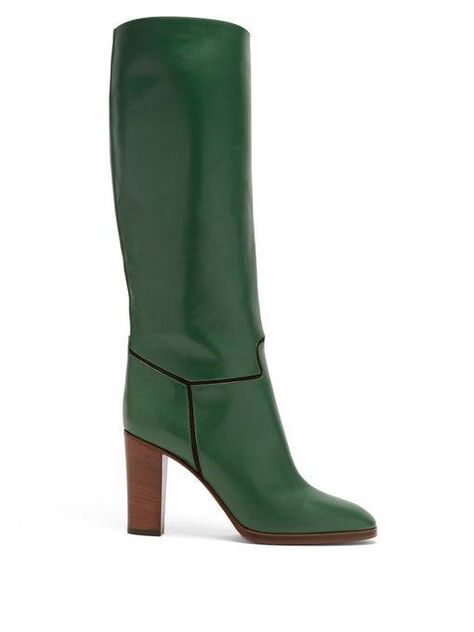 Green Leather Boots, Two Tone Boots, Autumn Street, Brown Block Heels, Burgundy Boots, Green Boots, Spring Boots, Trending Boots, Favorite Boots