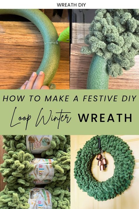 Wreath DIY: How to Create a Festive Loop Wreath. Dive into the enchanting world of DIY with our festive Loop Winter Wreath tutorial! Unleash your creativity and craft a stunning wreath for the holidays, perfect for winter decor. Elevate your space with rustic elegance using simple and joyous materials. Click to explore the step-by-step guide and add a touch of handmade charm to your home decor . #WreathDIY #HolidayCrafts #WinterDecorDIY #Crafting Loop Wreath Diy, Diy Christmas Foam Wreath, Loop Yarn Winter Wreath, Yarn Wreaths For Front Door, Loop Yarn Wreath Diy, Loop Yarn Crafts, Christmas Crafts With Pool Noodles, Winter Door Wreaths Diy, Foam Wreath Ideas Diy