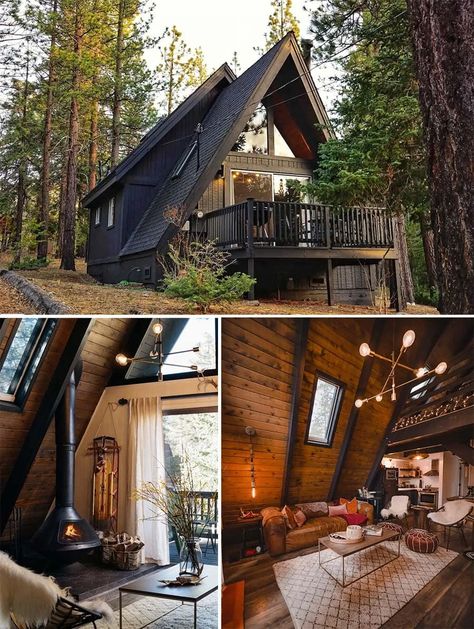 29 Most Stunning and Cozy Cabin Airbnbs in the United States Airbnb Cabin Ideas, A Frame Cabin Interior Ideas, Honeymoon Airbnb, A Frame Cabin Interior, Cabins Airbnb, Japanese Log Cabin, Lake Airbnb, Airbnb Cabins, Romantic Airbnb