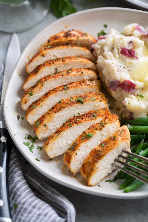 Roasted Chicken Breast Recipes, Baked Boneless Chicken Breast, Recipes Potatoes, Braised Chicken Breast, Recipes Vegetables, Easy Chicken Breast, Chicken Breast Recipes Easy, Chicken Slices, Cooking Chicken