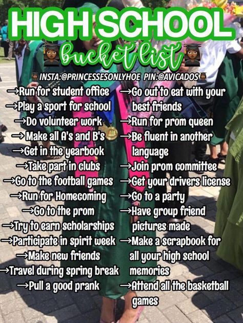 School Bucket List, High School Bucket List, Schul Survival Kits, Freshman Advice, Freshman Tips, School Routine For Teens, Middle School Hacks, School Survival Kits, School Preparation