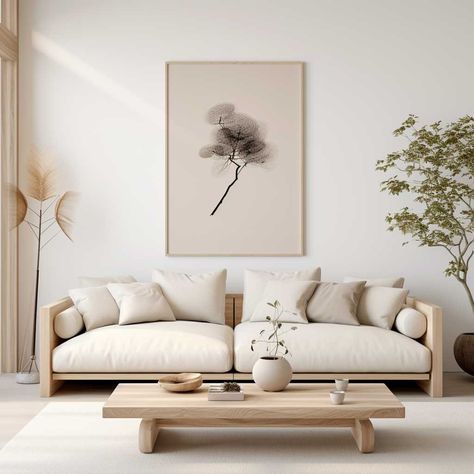 Sofa Japandi Style, Minimalist Sofa Living Room, Japandi Details, Japandi Couch, Japandi Lounge, Japandi Style Living Room, Living Room Japandi, Apartemen Studio, Warm Minimalism