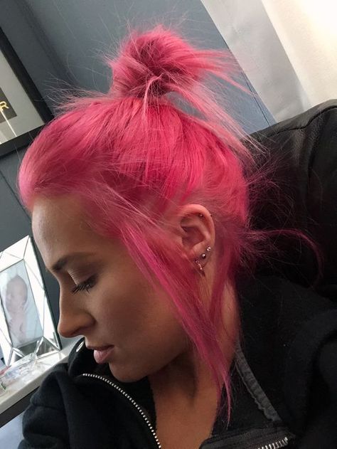 Revamp your hair with our 8oz High Voltage Classic Cream Formula Hair Dye. Unleash vibrant, long-lasting color that's sure to turn heads. This powerful formula not only adds a bold burst of color but also brightens and conditions your locks, leaving them looking and feeling their best. #pinkhair #brighthair #neonhair #manicpanic #manicpanicprofessional #hair #haircare #hairstylist #hairinspo #healthyhair #hairstyles #hairsalon #crueltyfreebeauty #haircolor #veganhair #crueltyfreehairdye Pink Hair Dark Roots, Women With Colored Hair, Shaggy Layered Haircut, Style Short Hair, Hot Pink Hair, Airbrush Designs, Neon Hair, Cream Hair, Colour Hair