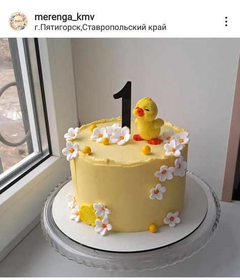 Duck Birthday Theme, Chicken Cake, Duck Cake, Baby First Birthday Cake, Unique Birthday Cakes, Duck Birthday, 1st Birthday Cakes, Baby Birthday Cakes, Pretty Birthday Cakes