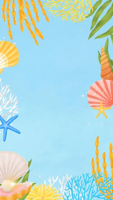 Blue Iphone Wallpaper, Fairy Background, Aesthetic Android, Aquatic Animal, Ocean Theme Classroom, Blue Iphone, Frame Blue, Themed Classroom, Aquatic Animals