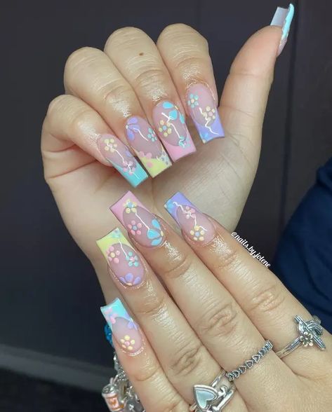 31 Adorable and Fun Easter Nail Ideas - Winky Pink Baddie Easter Nails, Easter Acrylic Nails Designs, Easter Nails Design, Cute Easter Nails, Easter Themed Nails, Easter Nails Design Spring, Easter Nail Ideas, Easter Nails Easy, Nails Easter