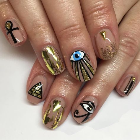 Egyptian Photoshoot, Egyptian Nails, Stilettos Nails, Funky Fingers, Funky Nail Art, Nail Courses, Goth Nails, Stargate Sg1, Egyptian Queen