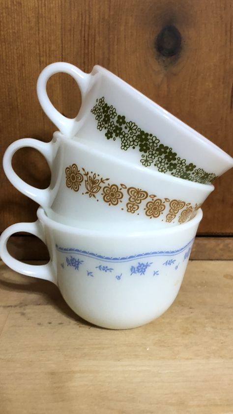 Corelle Dinnerware Set Vintage, Corelle Tattoo, Corningware Tattoo, Corelle Dinnerware Set, Coffee Cup Tattoo, Corelle Patterns, Corelle Dishes, Beaded Ideas, Cup Tattoo