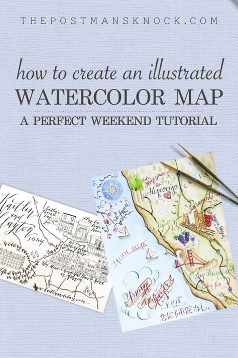 Travel Journal Watercolor, Travel Watercolor Journal, Artist Gifts Ideas, Watercolor Journal Ideas, Travel Journal Diy, Diy Map Art, Watercolor Exercises, Map Art Illustration, Weekend Challenge