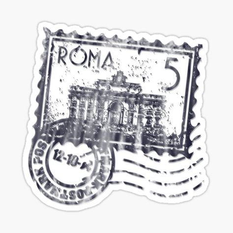 Tattoo Inspiration Men, Passport Stamps, Unique Travel, Travel Stickers, Postcard Design, Stickers For Sale, Rome Italy, Sticker Design, Original Designs