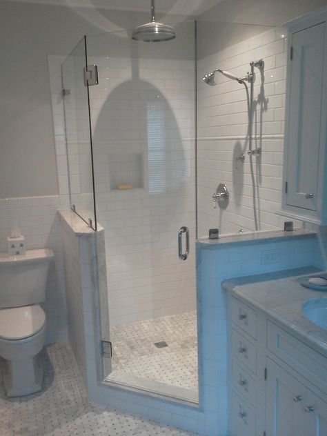 Frameless shower doors - Traditional - Bathroom - Charleston - by Lowcountry Glass & Shower Door LLC | Houzz Interior Design Minimalist, Pretty Bathrooms, Shower Fixtures, Frameless Shower Doors, Bathroom Remodel Shower, Corner Shower, Trendy Bathroom, Glass Shower Doors, Bathroom Layout