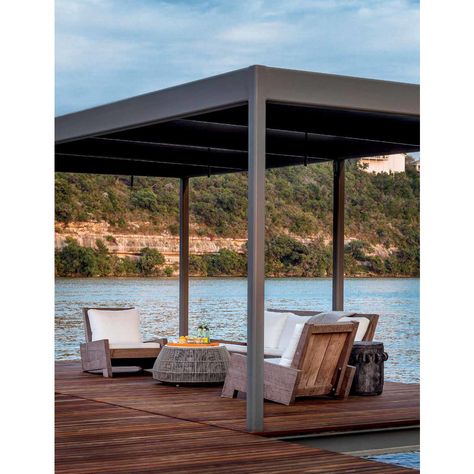 ESPASSO | Asturias Lounge Chair Modern Outdoor Seating, Steel Screen, Metal Awning, Hard Ware, Lake Austin, Porch Swings, Plaster Ceiling, Wooden Pergola, Austin Homes