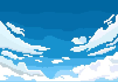 Pixel Sky, Tipografi 3d, Sky Games, Pixel Art Background, Pixel Art Tutorial, Pixel Art Characters, Pixel Design, Pixel Art Games, 8 Bits