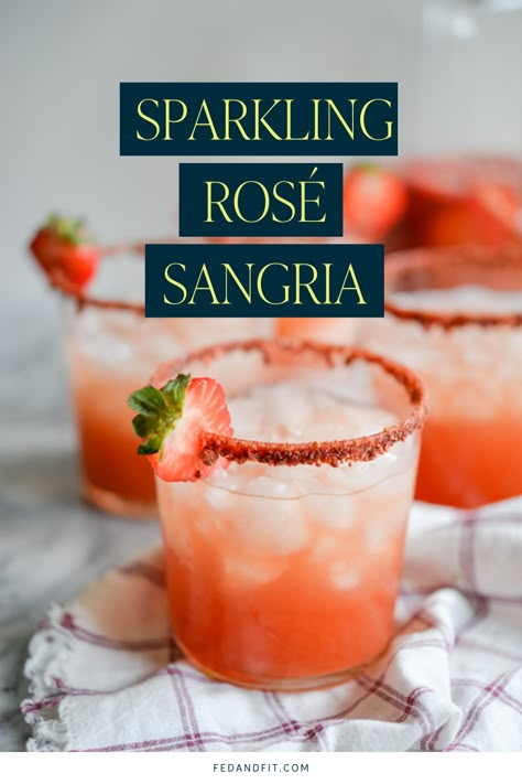 This Sparkling Rosé Sangria is a festive, delicious pitcher cocktail that will help bring your next gathering to life! With the use of sparkling rose, fresh lime juice, tequila, and a few other ingredients, this beverage is a breeze to whip up. You and your guests will love it! A perfectly pink drink for Valentine's Day! Rose Pitcher Cocktails, Rose Mixed Drink, The Best Sangria Recipe, Sparkling Rose Sangria, Raspberry Sangria Recipes, Rose Spritzer Recipe, Pink Pitcher Cocktails, Rose Sangria Recipes Easy, Rose Drink Recipes